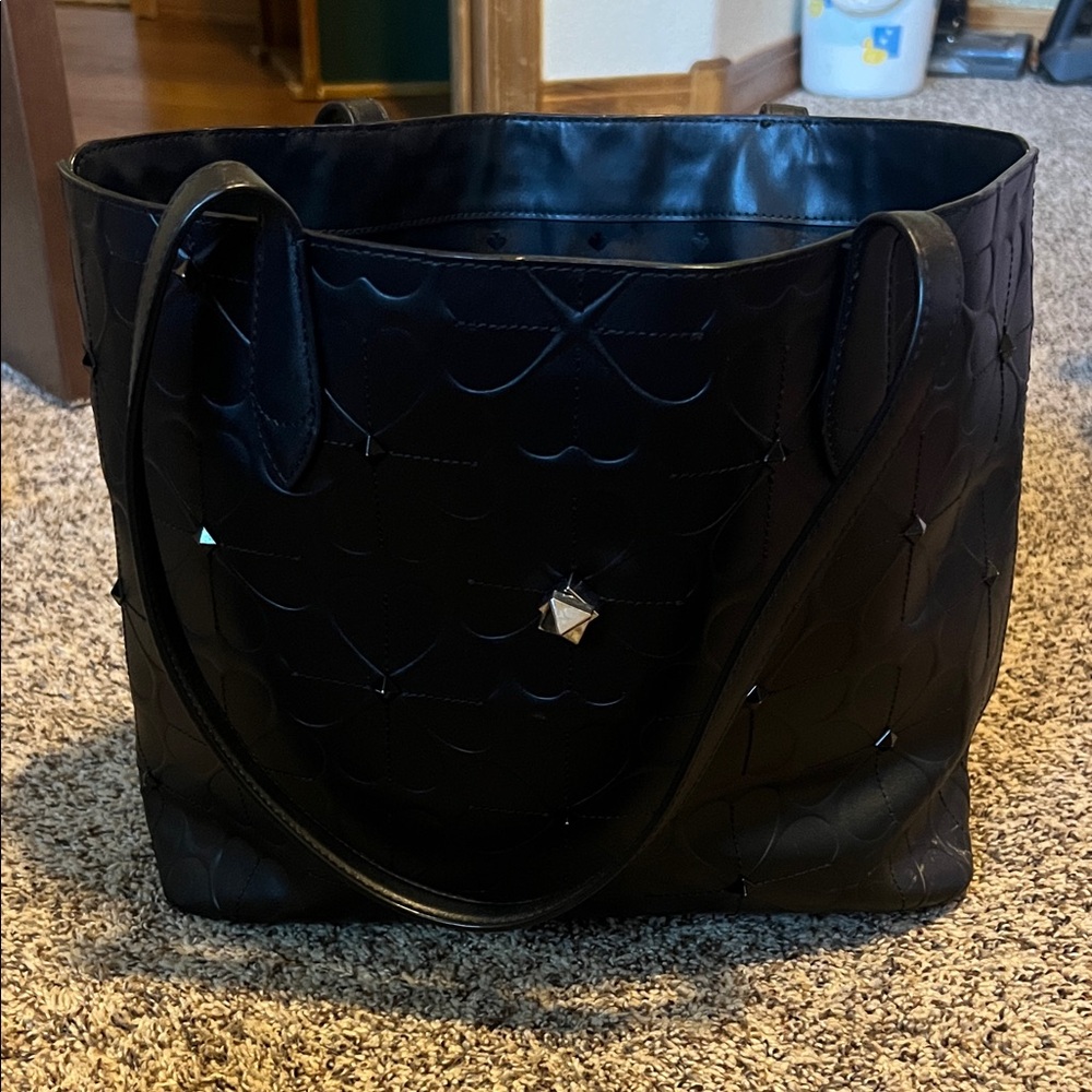Kate Spade Black Tote Bag with Stud Accents